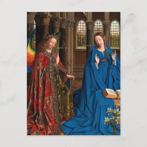The Annunciation by Jan van Eyck Postcard