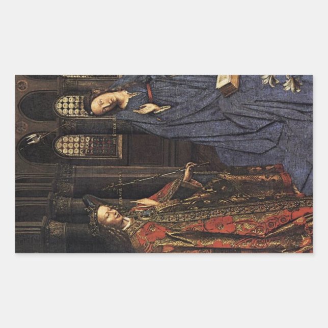 The Annunciation by Jan van Eyck Rectangular Sticker (Front)