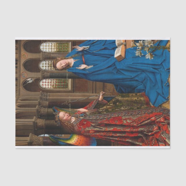 The Annunciation by Jan van Eyck Tissue Paper (Front)
