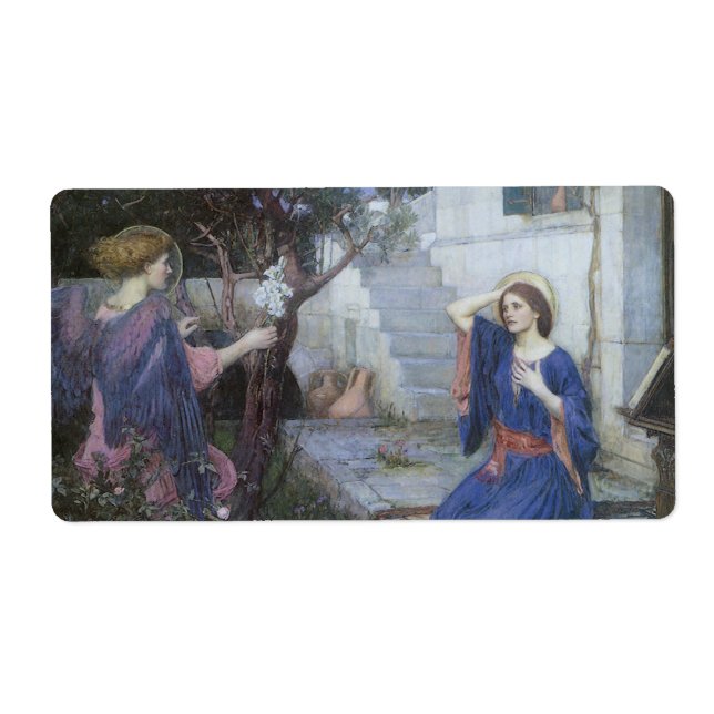 The Annunciation by John William Waterhouse Label (Front)