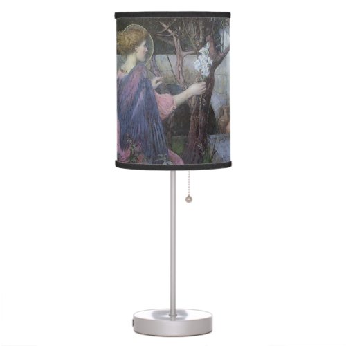 The Annunciation by John William Waterhouse Table Lamp