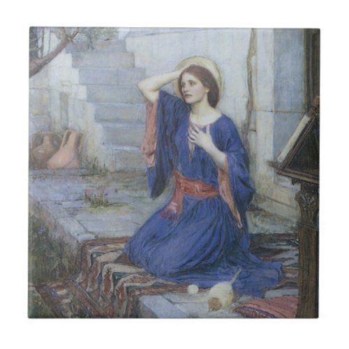 The Annunciation by John William Waterhouse Tile