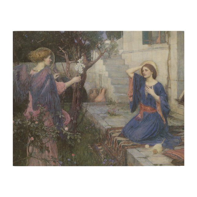 The Annunciation by John William Waterhouse Wood Wall Decor (Front)