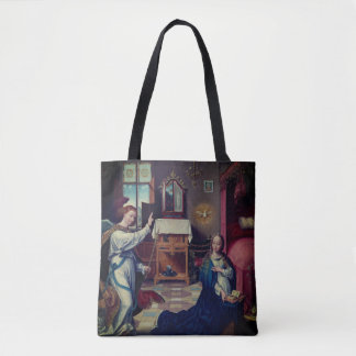 The Annunciation by Joos van Cleve: Christmas Tote Bag