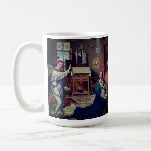 The Annunciation by Joos van Cleve:  Coffee Mug (Left)