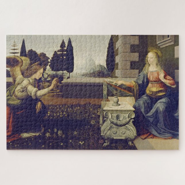 The Annunciation by Leonardo da Vinci c. 1472–1475 Jigsaw Puzzle (Horizontal)