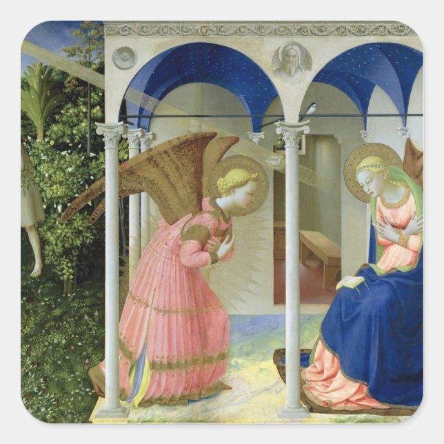 The Annunciation, c.1430-32 Square Sticker (Front)