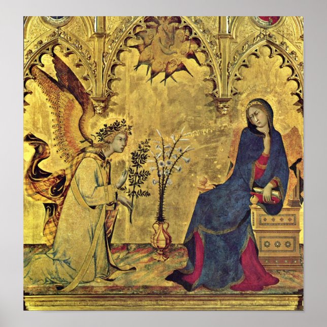 The Annunciation Detail by Simone Martini Poster (Front)