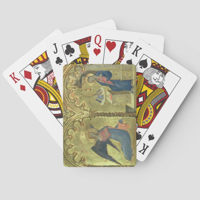 The Annunciation, detail from a polytych depicting Poker Cards (Back)
