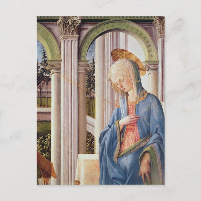 The Annunciation, detail of the Virgin Mary Postcard (Front)