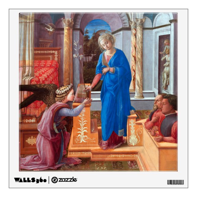 The Annunciation, Filippo Lippi, 1440 Wall Decal (Front)