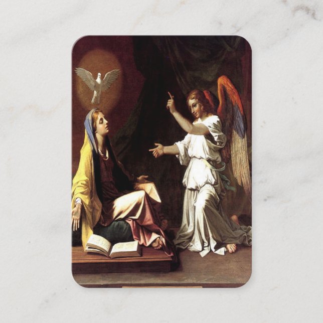 The Annunciation Hail Mary Prayer Card (Front)
