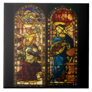 The Annunciation In Multi-Colors Ceramic Tile