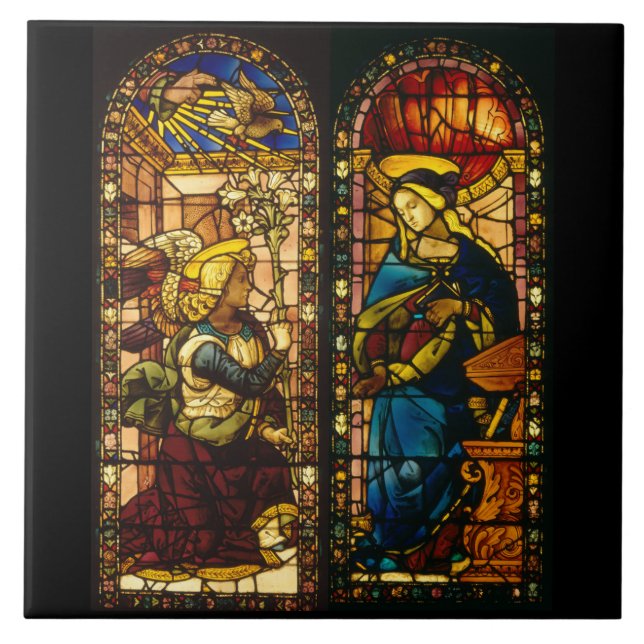 The Annunciation In Multi-Colors Ceramic Tile (Front)