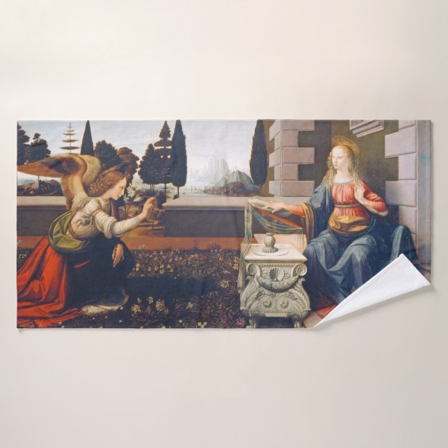 The Annunciation, Leonardo da Vinci, 1472–1473 Bath Towel (Bath Towel)