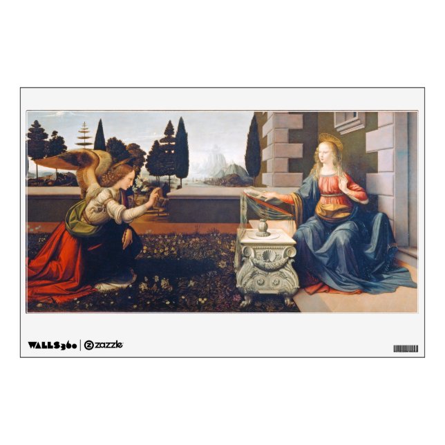 The Annunciation, Leonardo da Vinci, 1472–1473 Wall Decal (Front)