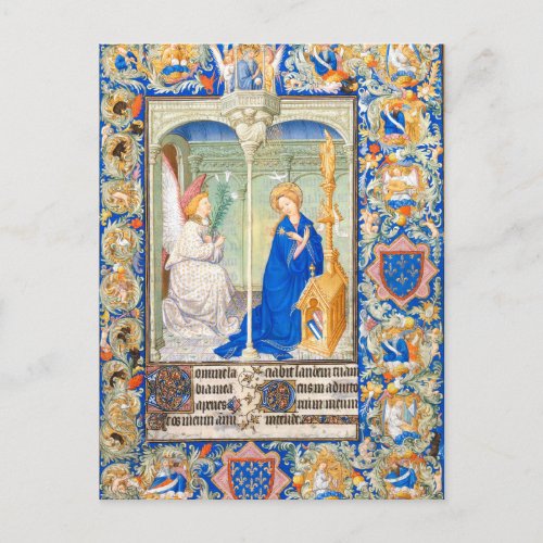 The Annunciation Medieval Illuminated Manuscript Postcard