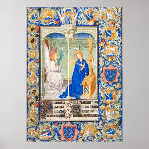 The Annunciation Medieval Illuminated Manuscript Poster