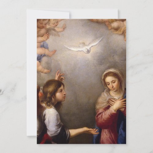 The Annunciation Murillo Of Blessed Virgin Angels Invitation