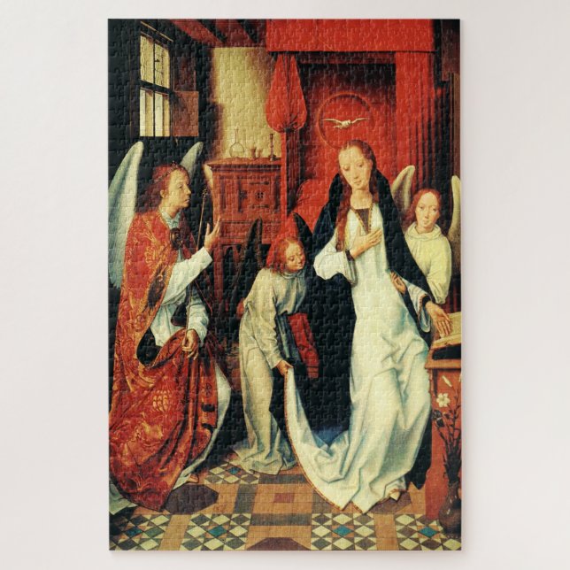 The Annunciation of Virgin Mary by Hans Memling Jigsaw Puzzle (Vertical)