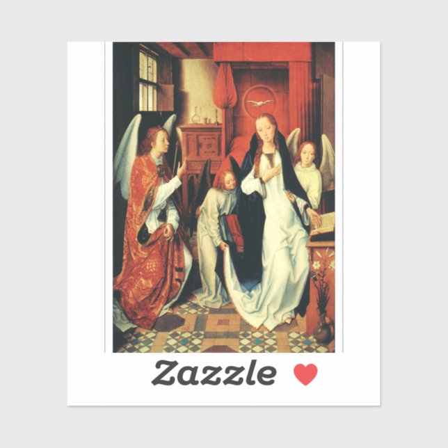 The Annunciation of Virgin Mary by Hans Memling Sticker (Sheet)
