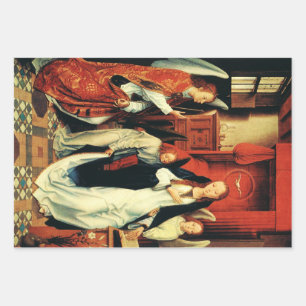 The Annunciation of Virgin Mary by Hans Memling Wrapping Paper Sheets