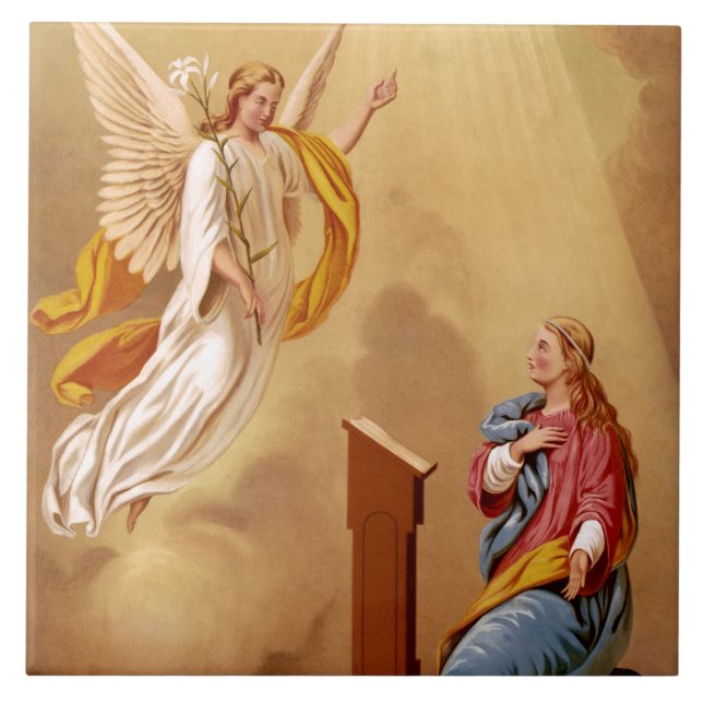 The Annunciation of Virgin Mary Ceramic Tile (Front)