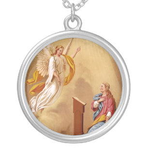 The Annunciation of Virgin Mary Silver Plated Necklace