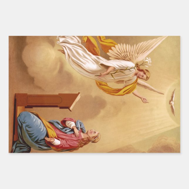 The Annunciation of Virgin Mary Wrapping Paper Sheets (Front)