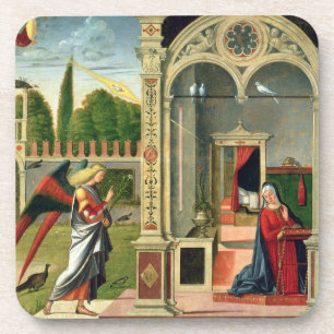 The Annunciation (oil on panel) 2 Drink Coaster