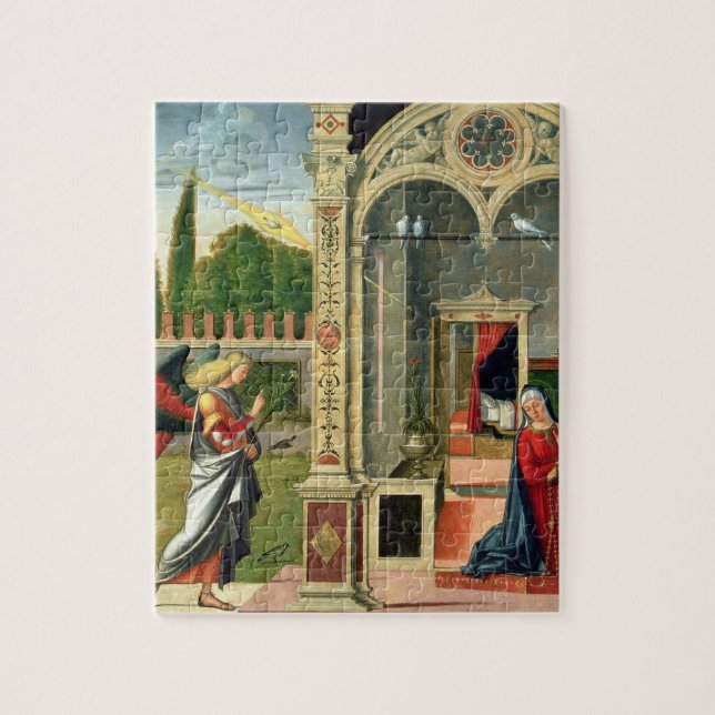 The Annunciation (oil on panel) 2 Jigsaw Puzzle (Vertical)