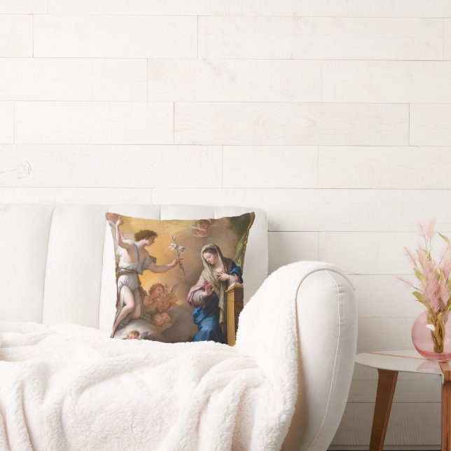 The Annunciation, Paolo de Matteis Throw Pillow (Couch)