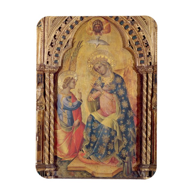 The Annunciation (part of polyptych) (oil on panel Magnet (Vertical)