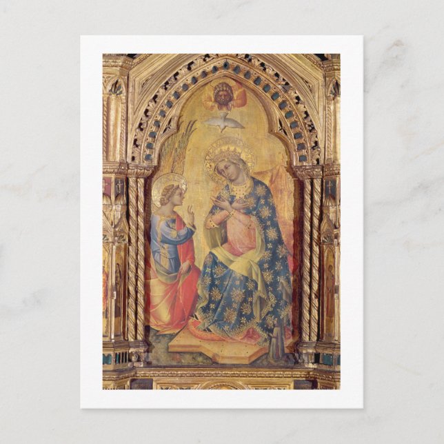 The Annunciation (part of polyptych) (oil on panel Postcard (Front)