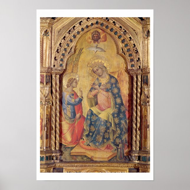 The Annunciation (part of polyptych) (oil on panel Poster (Front)