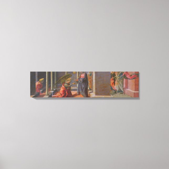 The Annunciation (predella of the Barbadori Altarp Canvas Print (Front)