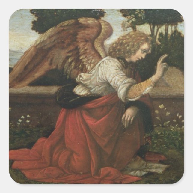 The Annunciation, predella panel from an altarpiec Square Sticker (Front)