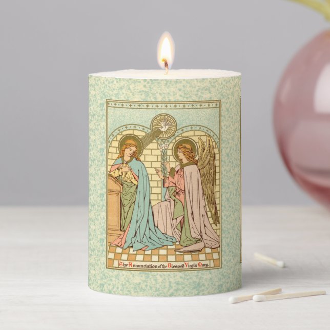 The Annunciation  (RLS 04) 3"x4" Pillar Candle (In Situ)