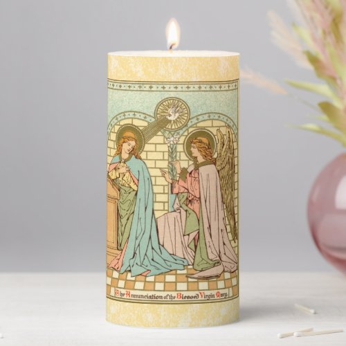 The Annunciation  RLS 04 3x6 Pillar Candle