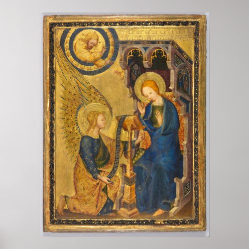 The Annunciation tempera and oil painting on wood Poster
