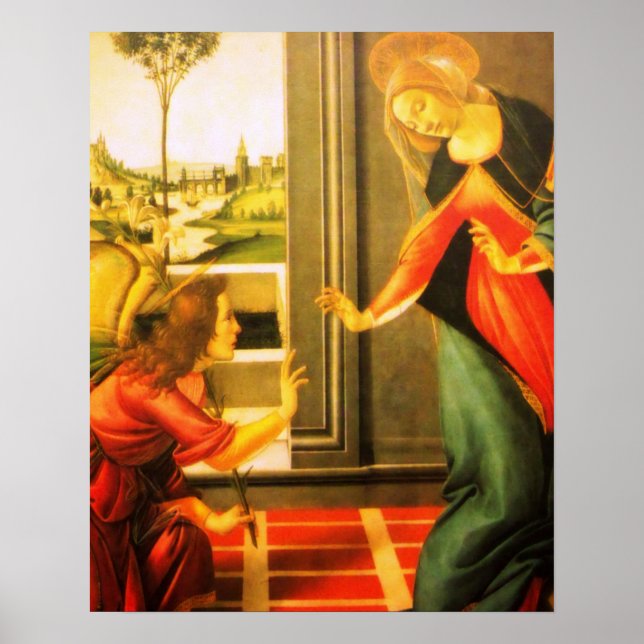The Annunciation Virgin Mary and Archangel Gabriel Poster (Front)