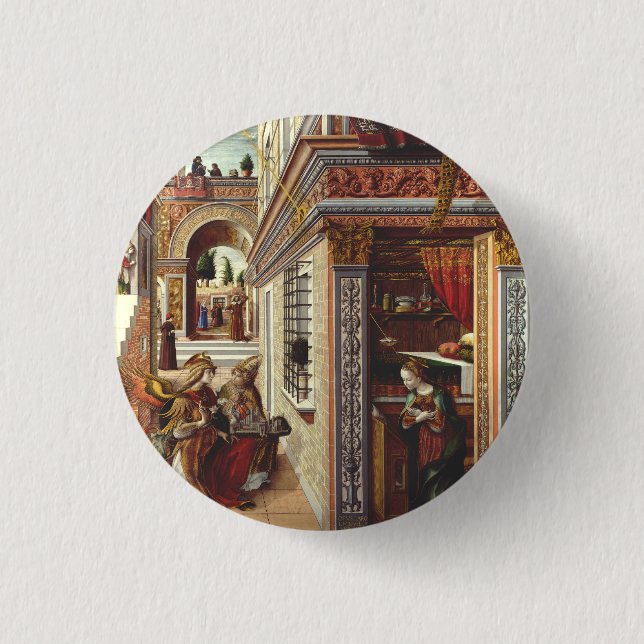 The Annunciation, with Saint Emidius Button (Front)