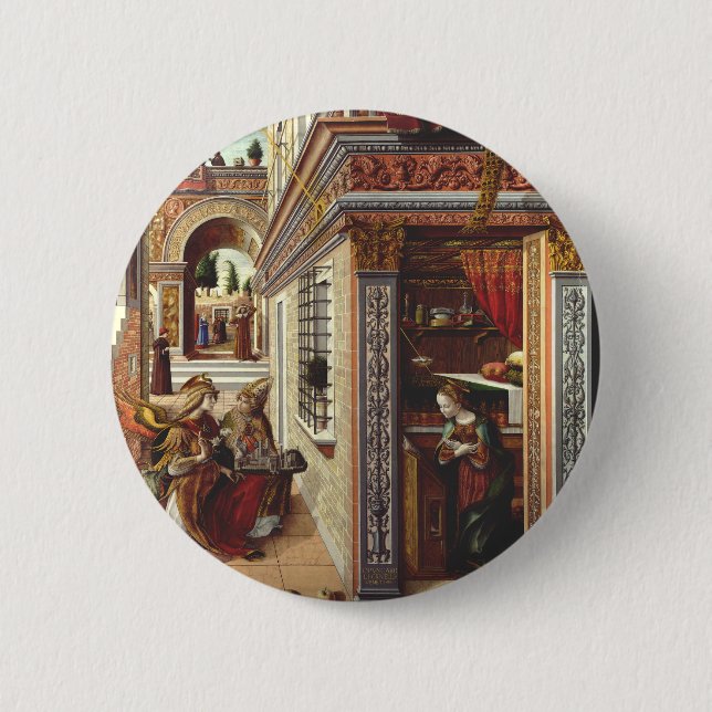 The Annunciation, with Saint Emidius Button (Front)