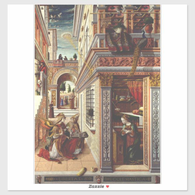 The Annunciation, with Saint Emidius Sticker (Sheet)