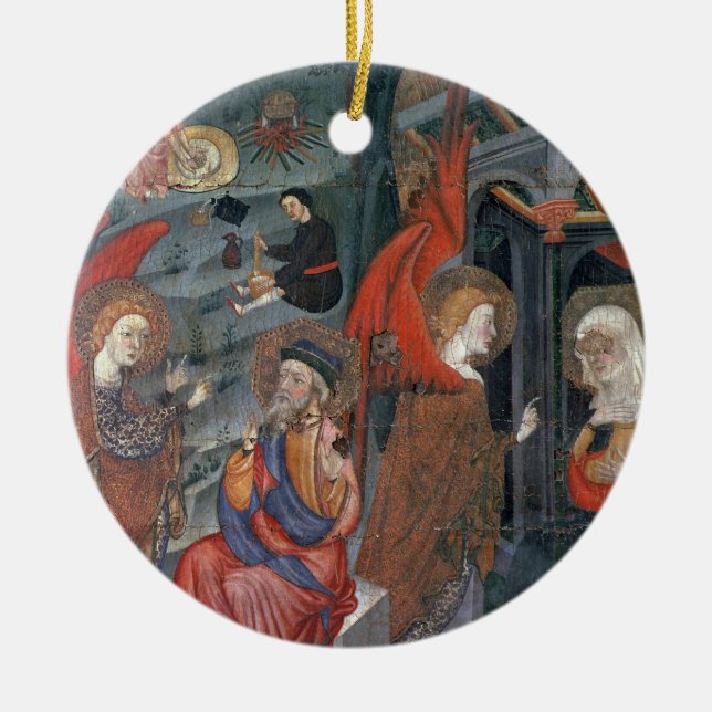 The Annunciation with Shepherds Making Cheese in t Ceramic Ornament (Front)