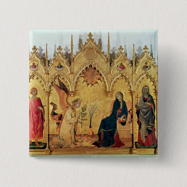 The Annunciation with St. Margaret and St. Pinback Button (Front)