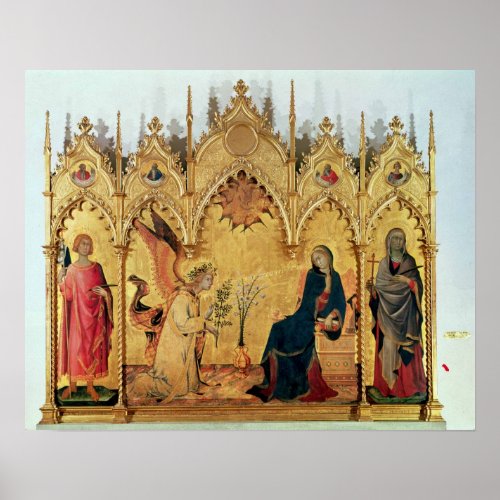 The Annunciation with St Margaret and St Poster