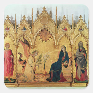 The Annunciation with St. Margaret and St. Square Sticker