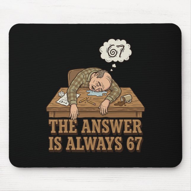 The Answer Is Always 67 Math Teacher Meme 90s Retr Mouse Pad (Front)