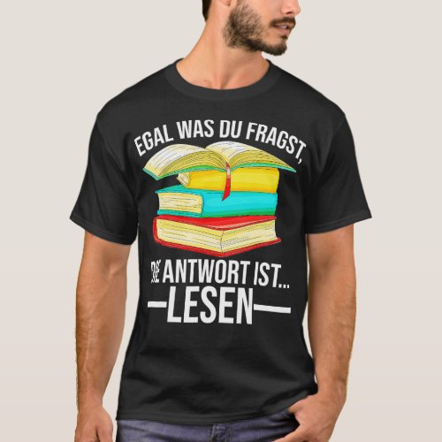 The Answer is Reading Sayings Book Stack Reading H T_Shirt